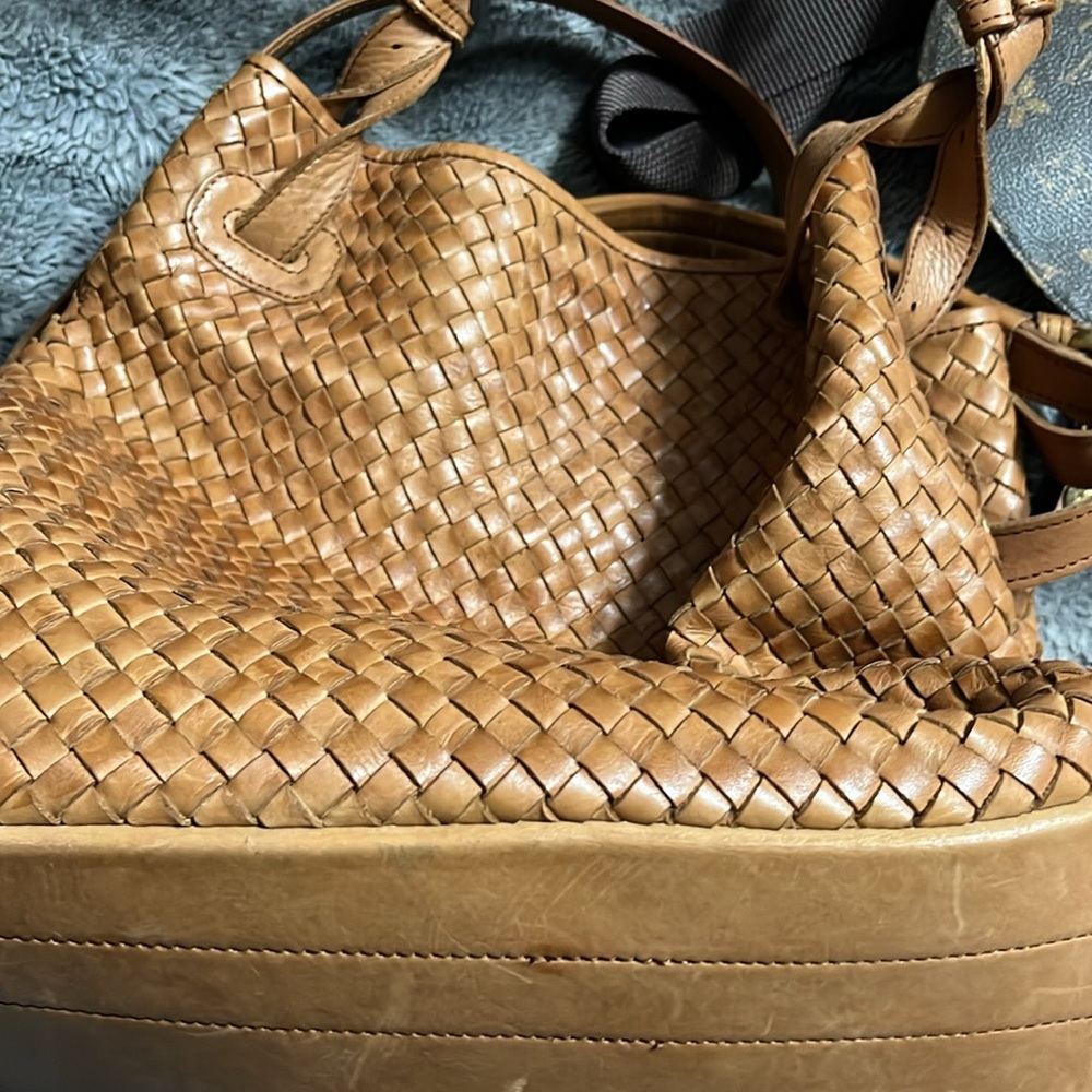 Genuine woven leather large shoulder bag - Picture 5 of 13
